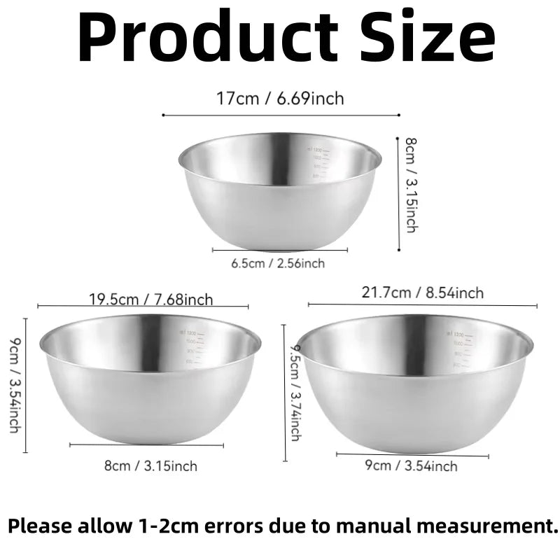 17/19/22CM Stainless Steel schalen in goud en zilver