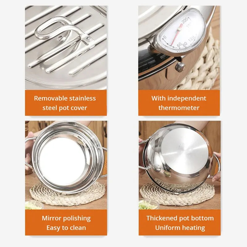 stainless steel frituur pan