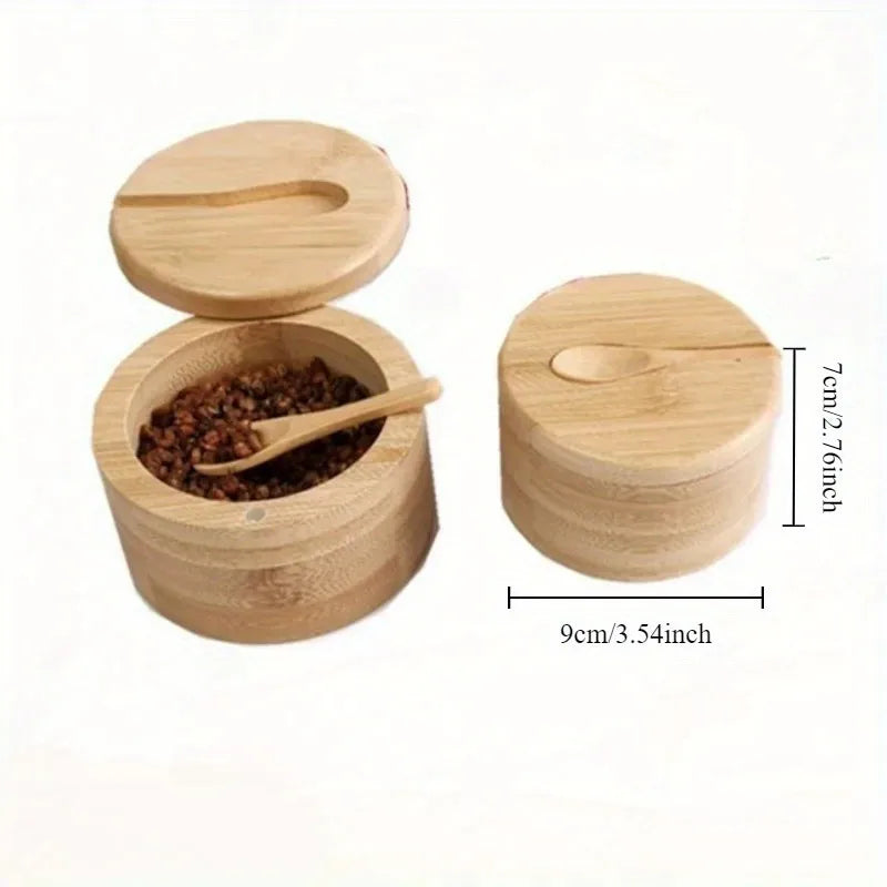 houten potje met lepel in deksel