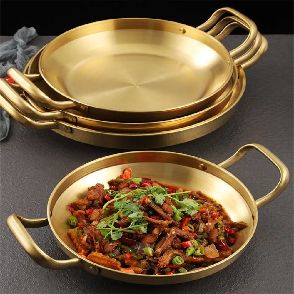 stainless steel gouden of zilveren pan