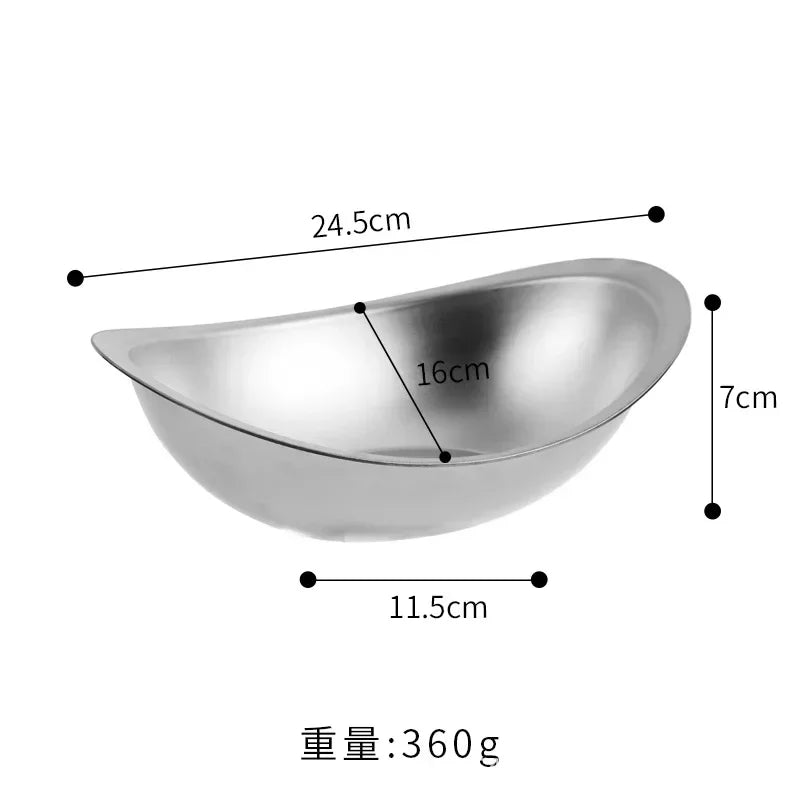304 stainless steel golden ingot bowl Korean salad bowl commercial dessert snack bowl Korean cuisine tableware