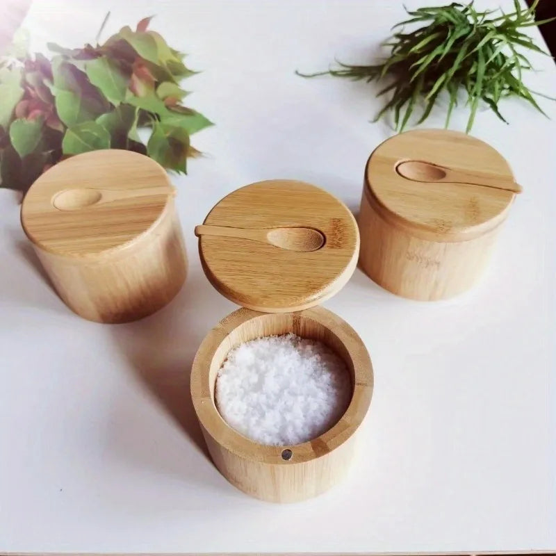 houten potje met lepel in deksel