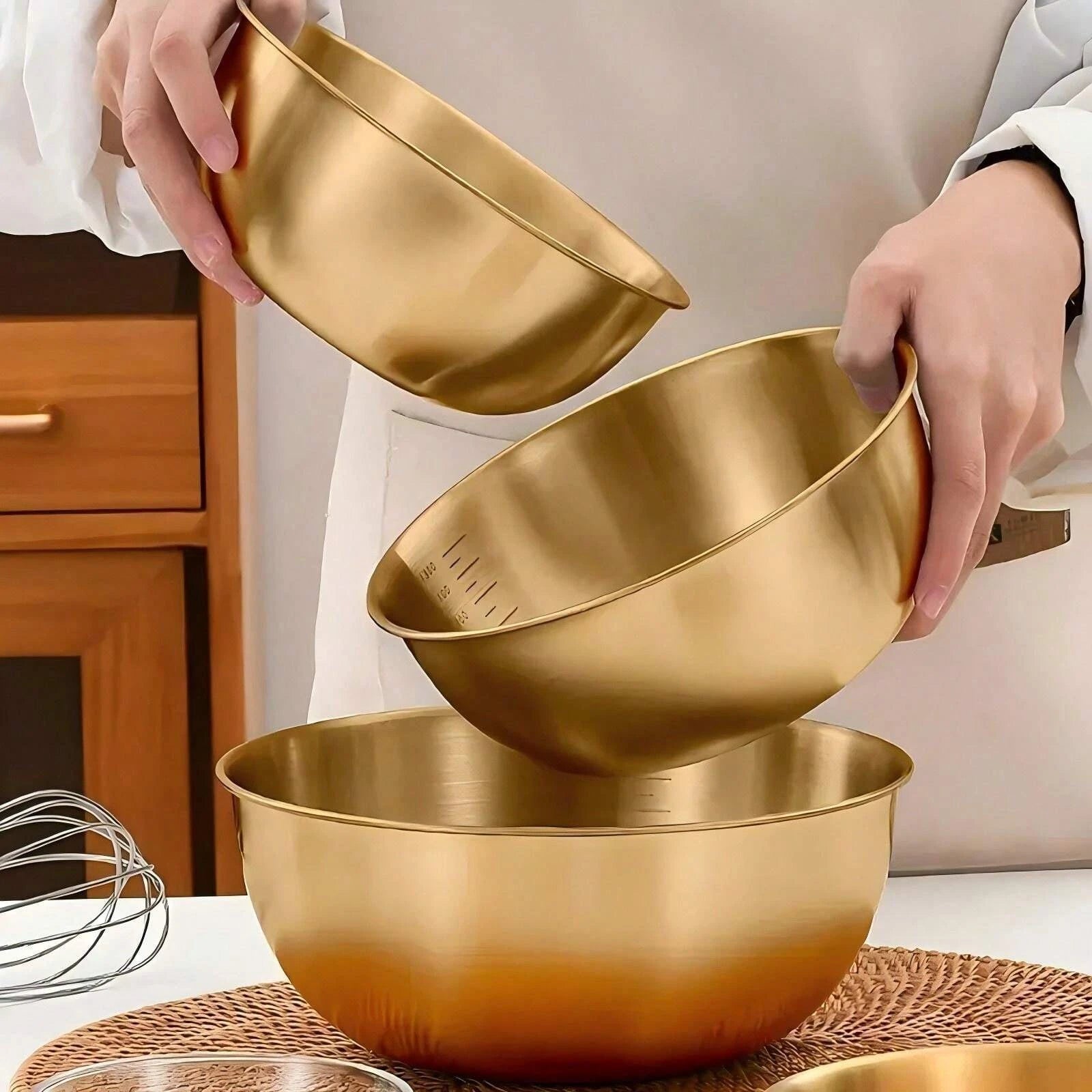 17/19/22CM Stainless Steel schalen in goud en zilver