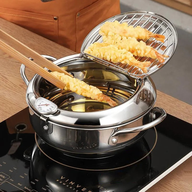 stainless steel frituur pan