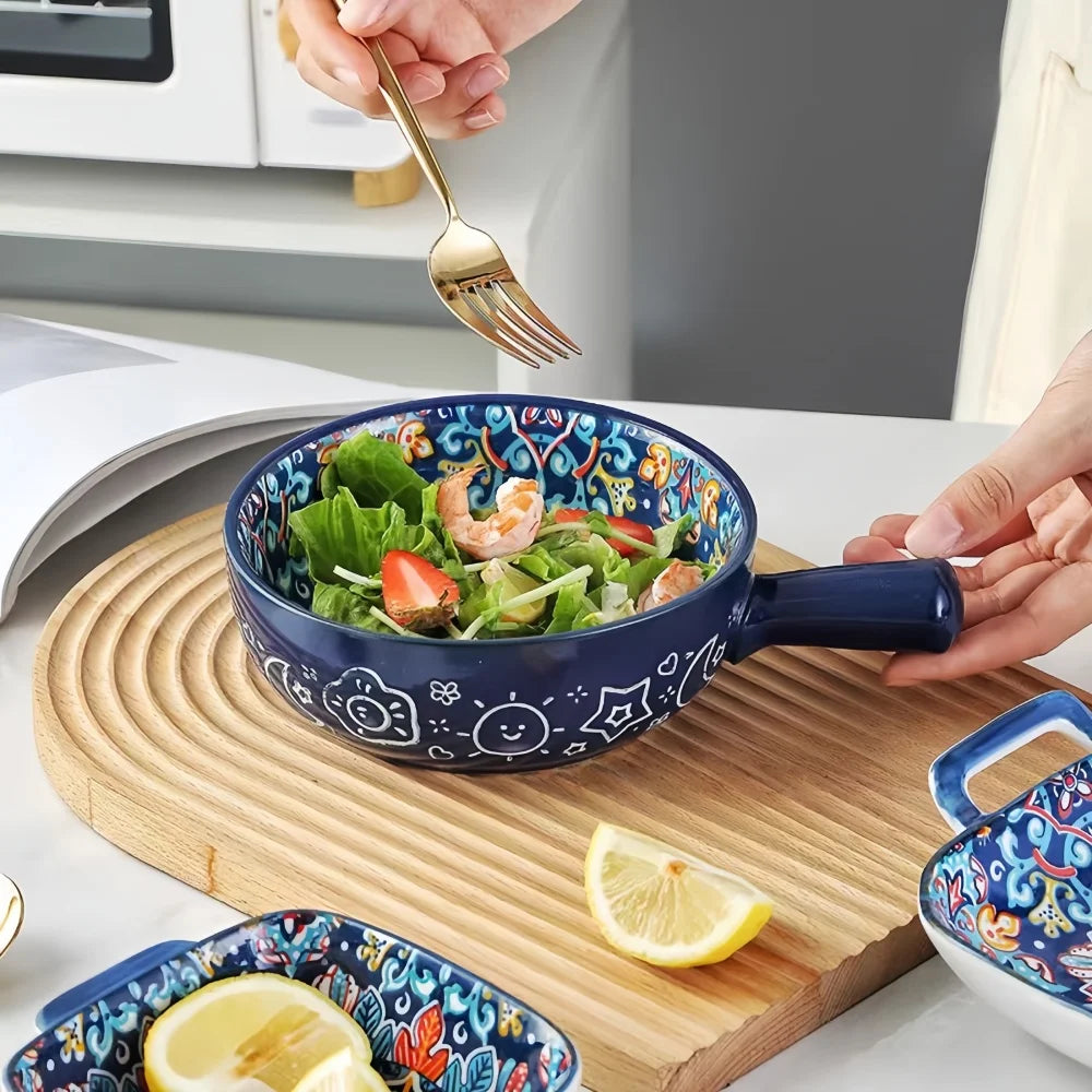 hand geschilderde oven bak met handvat