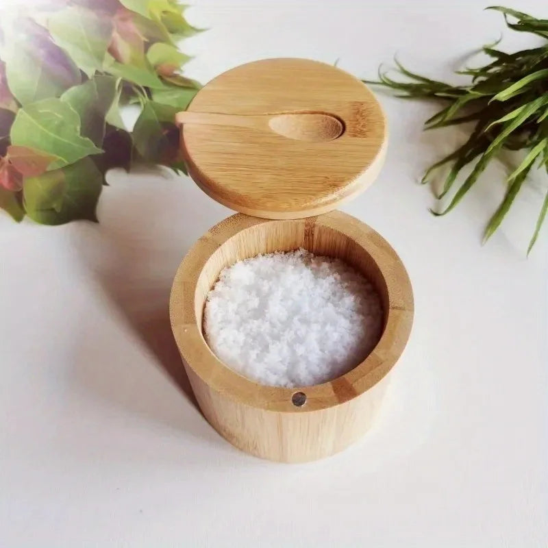 houten potje met lepel in deksel