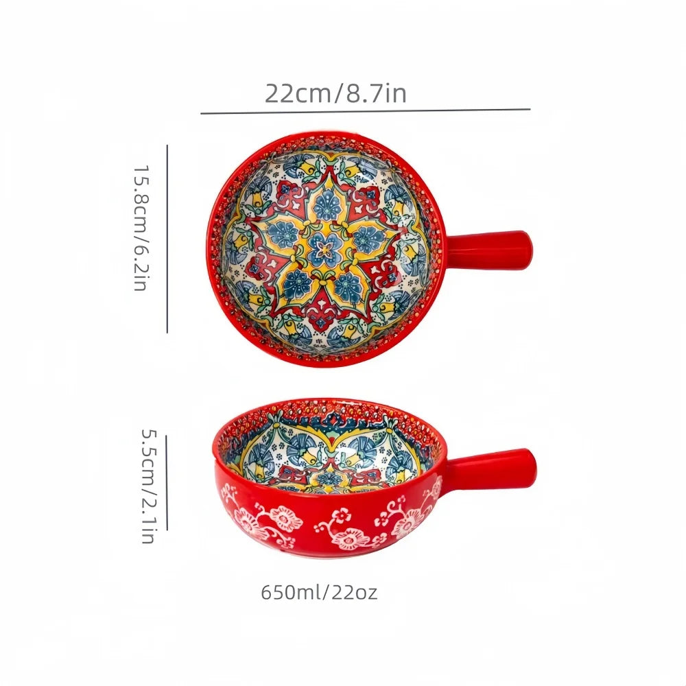 hand geschilderde oven bak met handvat
