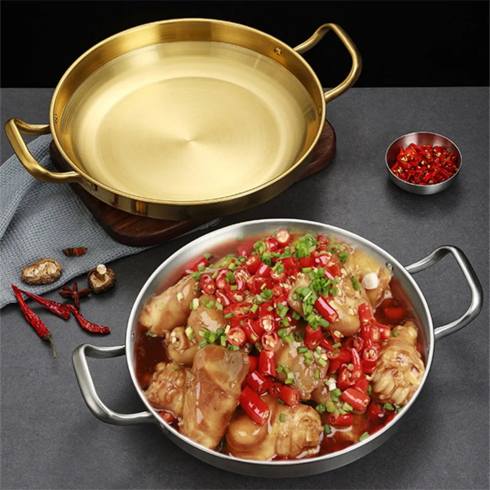 stainless steel gouden of zilveren pan