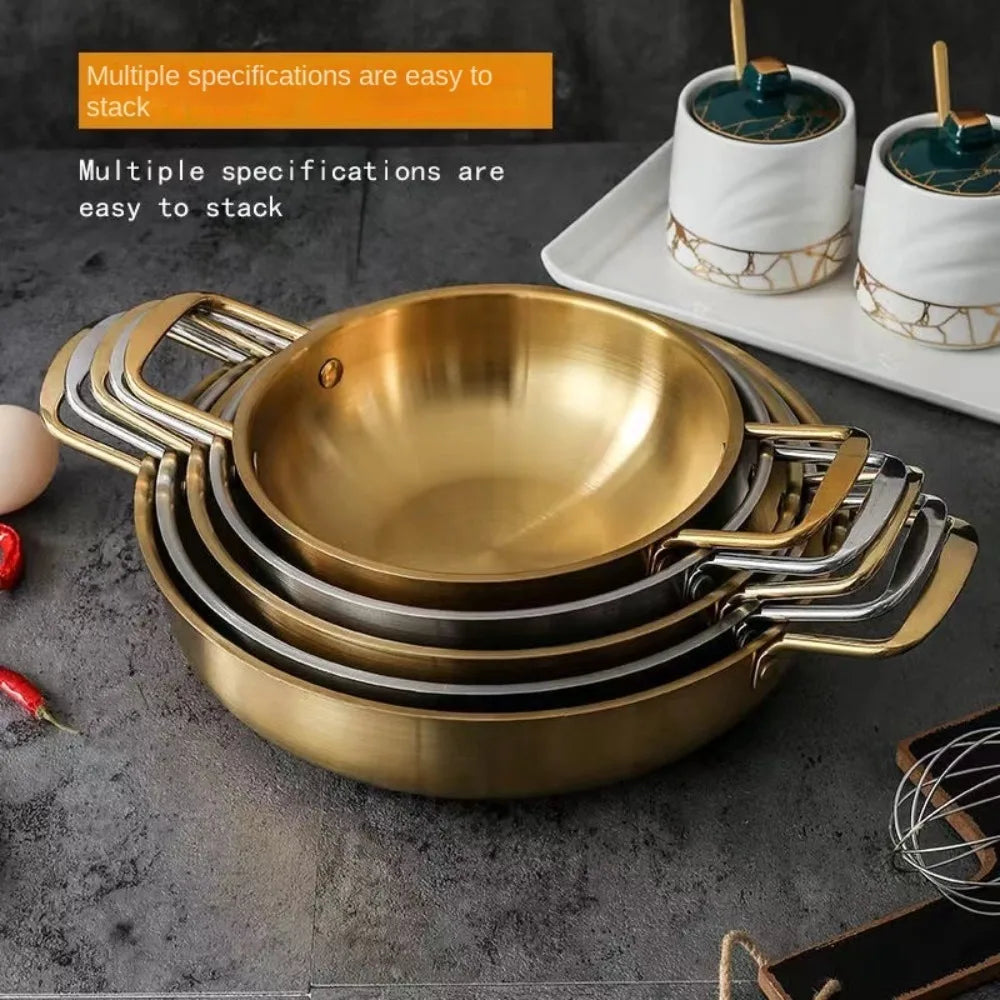 stainless steel gouden of zilveren pan